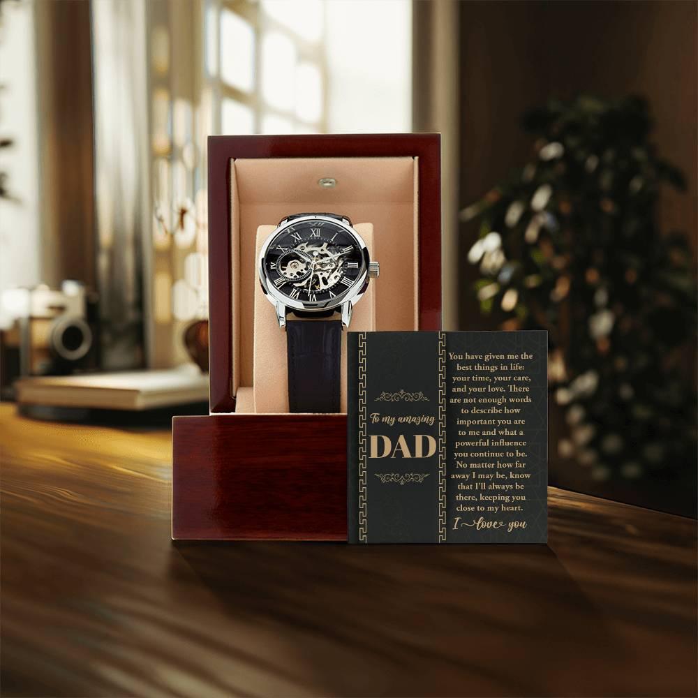 Dad You Have Given Me Your Time, Your Love Men's Openwork Watch with Gift Box