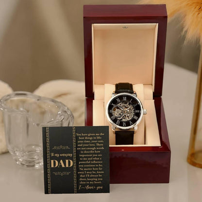 Dad You Have Given Me Your Time, Your Love Men's Openwork Watch with Gift Box