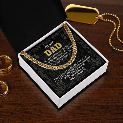 Gift for Dad- Best Kind Of Dad Cuban Chain Link Necklace with Gift Box