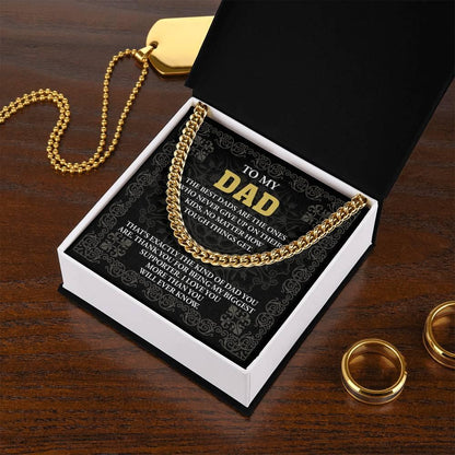 Gift for Dad- Best Kind Of Dad Cuban Chain Link Necklace with Gift Box