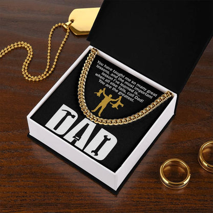 Dad Gift-When All Else Fails, Call Dad Cuban Chain Link Necklace with Gift Box