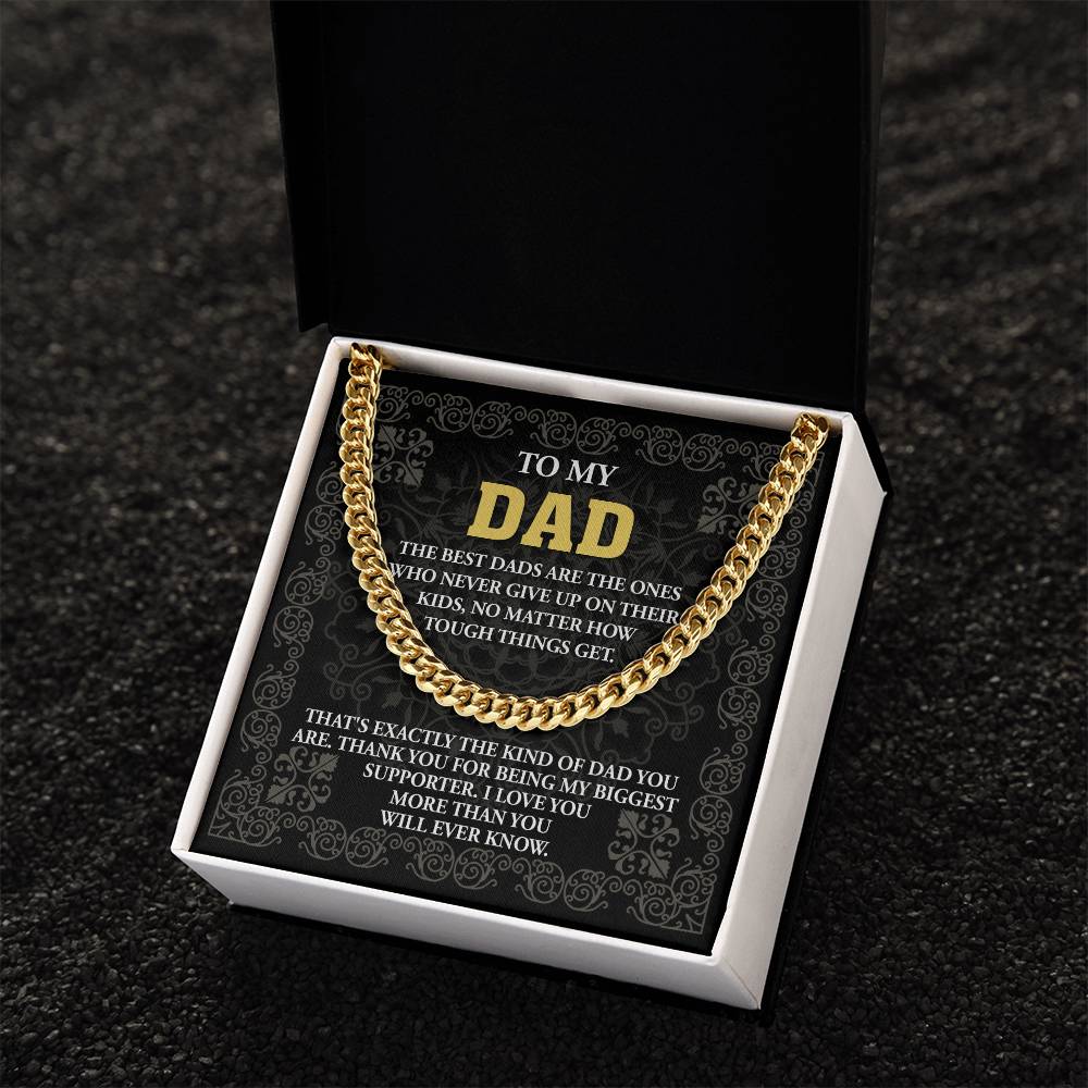 Gift for Dad- Best Kind Of Dad Cuban Chain Link Necklace with Gift Box