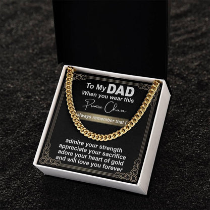 Gift for Dad - Promise Chain Cuban Chain Link Necklace with Gift Box