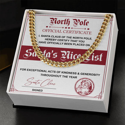 Nice List - Santa Claus - Cuban Link Chain Necklace