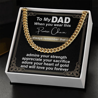 Gift for Dad - Promise Chain Cuban Chain Link Necklace with Gift Box
