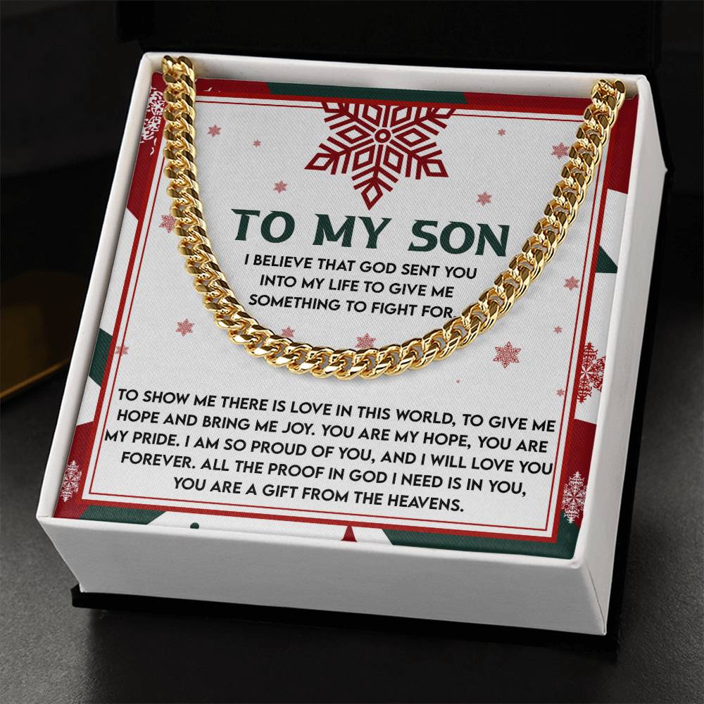 Gift for Son - To Fight For - Cuban Link Chain Necklace