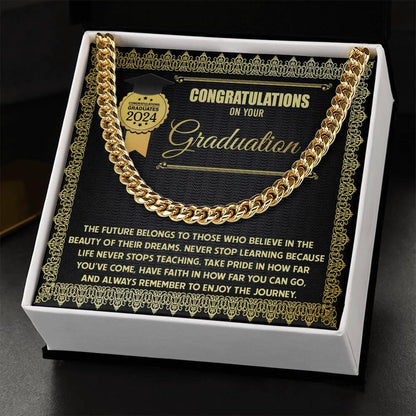 Graduation Gift for Him Take Pride in How Far You Have Come Cuban Chain Link Necklace