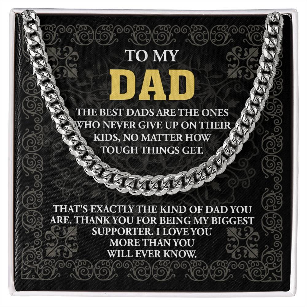 Gift for Dad- Best Kind Of Dad Cuban Chain Link Necklace with Gift Box