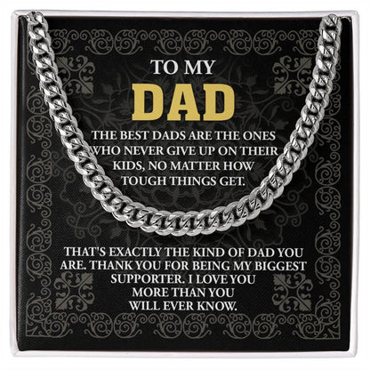 Gift for Dad- Best Kind Of Dad Cuban Chain Link Necklace with Gift Box