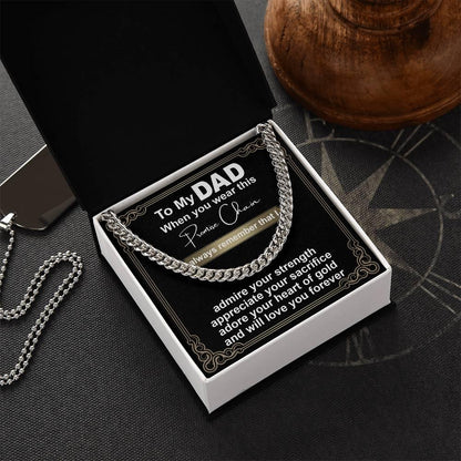 Gift for Dad - Promise Chain Cuban Chain Link Necklace with Gift Box