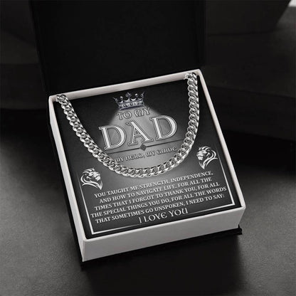 To My Dad-My Hero, My Guide I Need to Say Cuban Chain Link Necklace with Gift Box