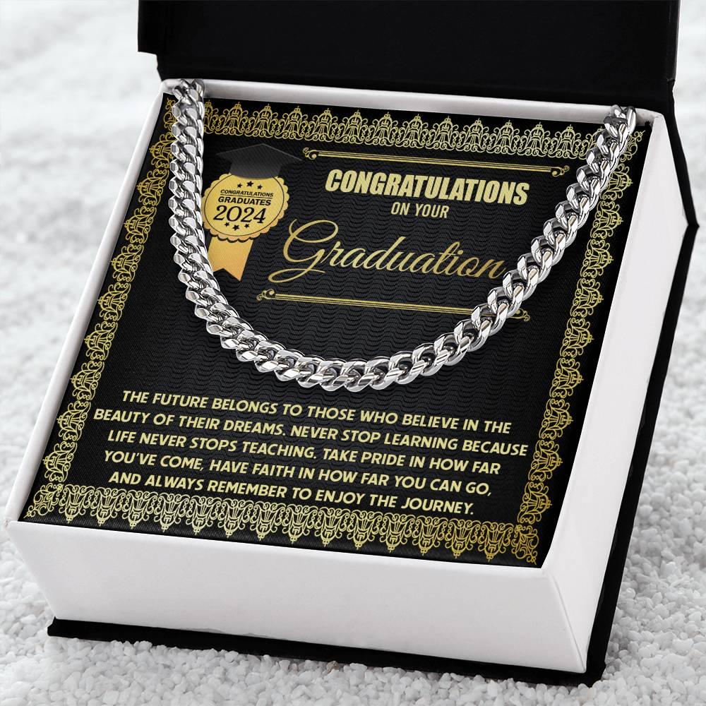 Graduation Gift for Him Take Pride in How Far You Have Come Cuban Chain Link Necklace