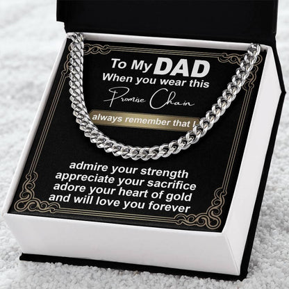 Gift for Dad - Promise Chain Cuban Chain Link Necklace with Gift Box