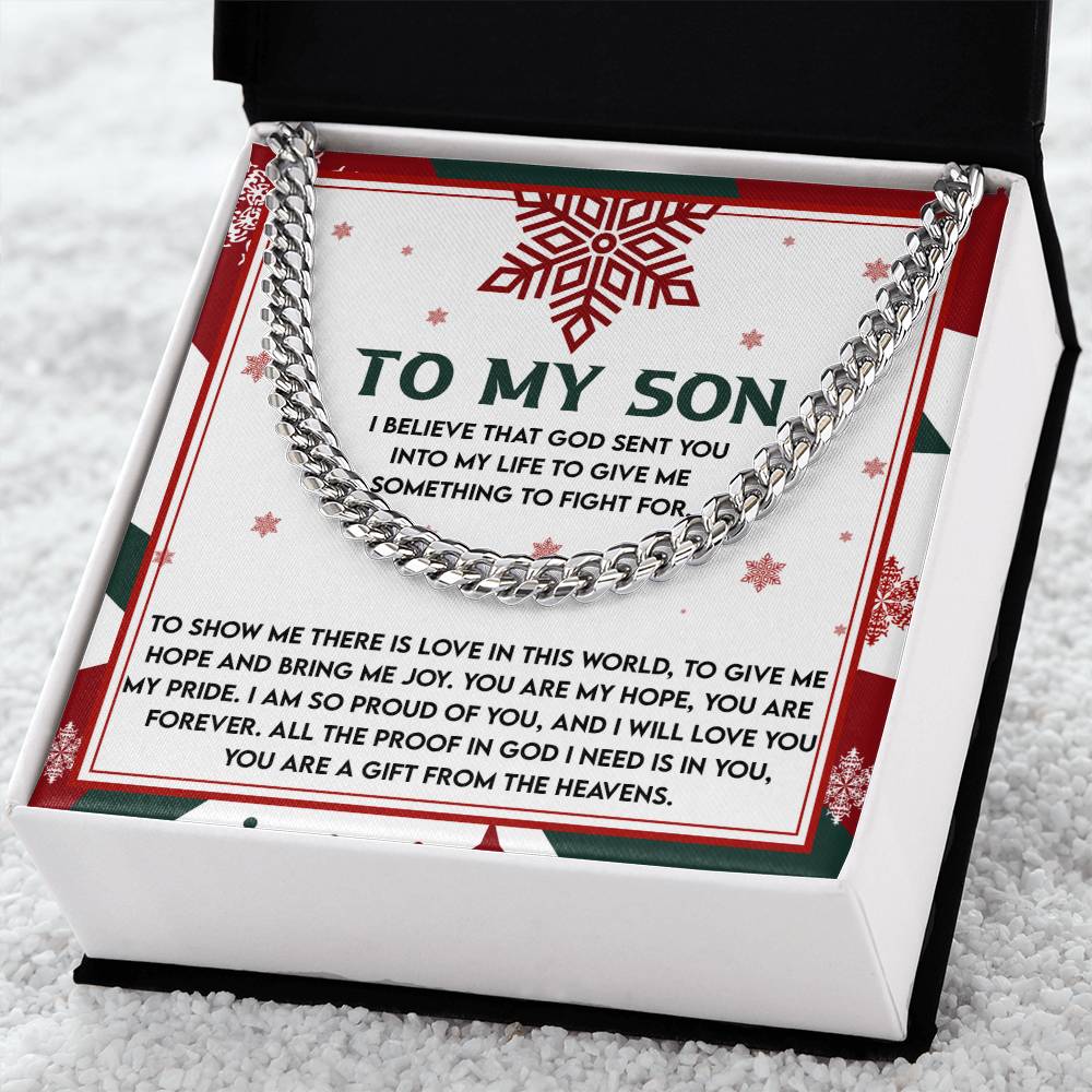 Gift for Son - To Fight For - Cuban Link Chain Necklace