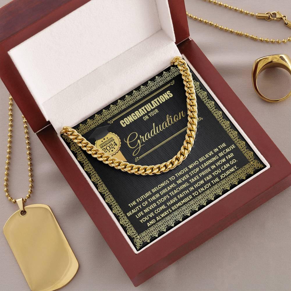 Graduation Gift for Him Take Pride in How Far You Have Come Cuban Chain Link Necklace