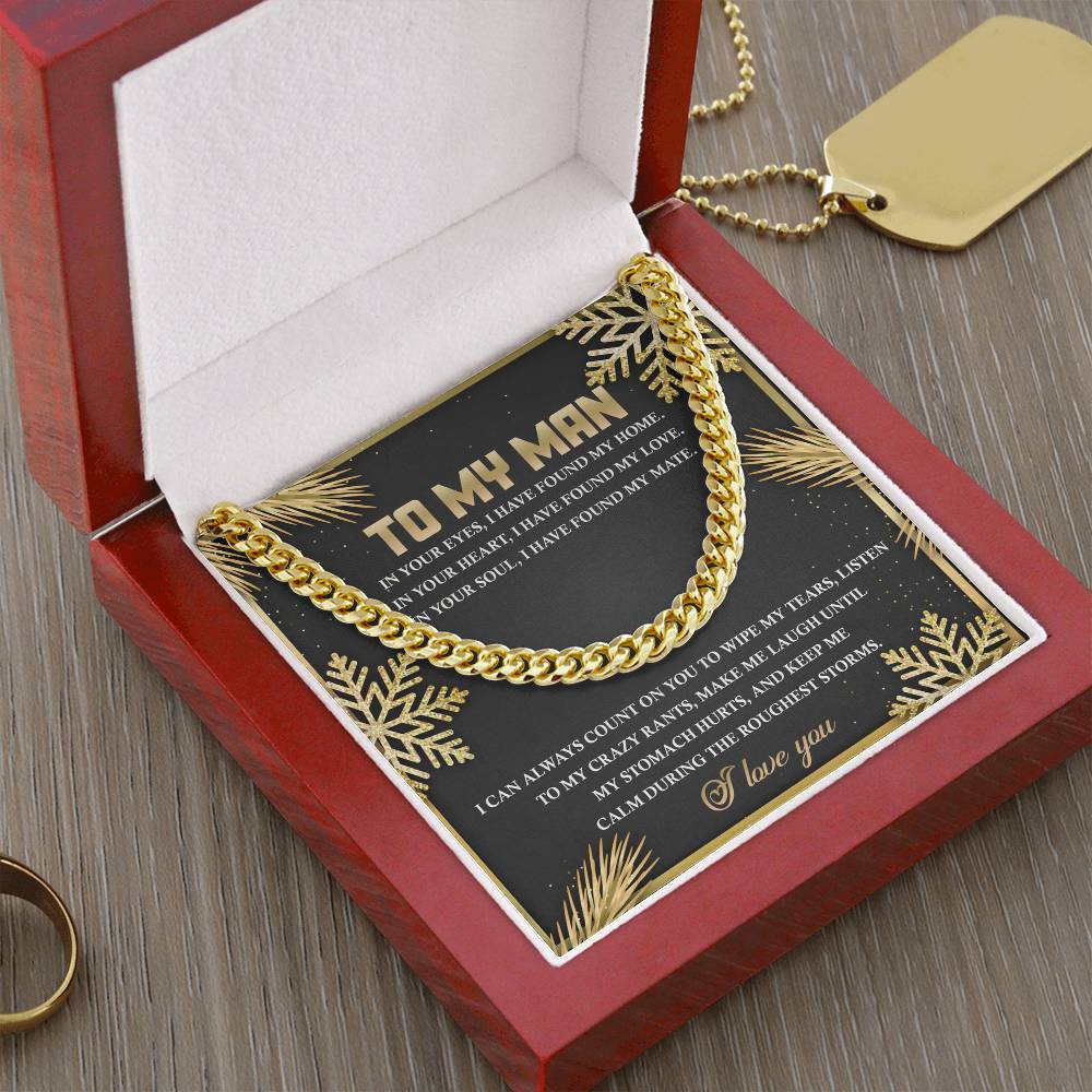 Gift for My Man - Found My Home - Cuban Link Chain Necklace