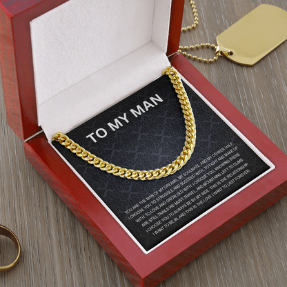 To My Man - My Soulmate - Personalized Cuban Chain Link Necklace