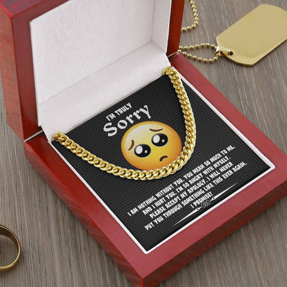 Apology Gift for Him-Sorry, Accept My Apology-Cuban Link Chain Necklace