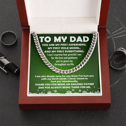 To My Dad - My First Superhero - Cuban Link Necklace