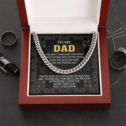 Gift for Dad- Best Kind Of Dad Cuban Chain Link Necklace with Gift Box