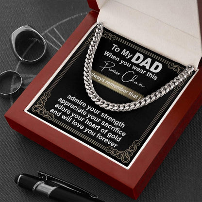 Gift for Dad - Promise Chain Cuban Chain Link Necklace with Gift Box