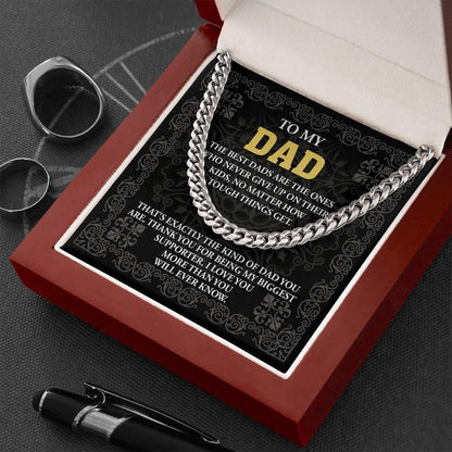 Gift for Dad- Best Kind Of Dad Cuban Chain Link Necklace with Gift Box