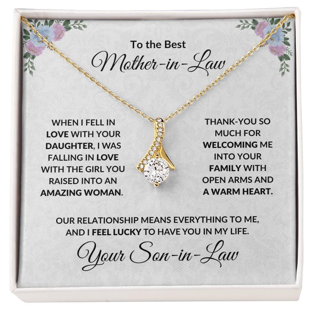 Mother-in-Law Gift from Son-in-Law CZ Pendant Necklace