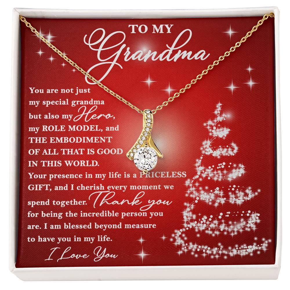 To My Grandma - You are Priceless - Christmas Gift Necklace with Message Card