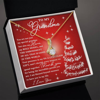 To My Grandma - You are Priceless - Christmas Gift Necklace with Message Card