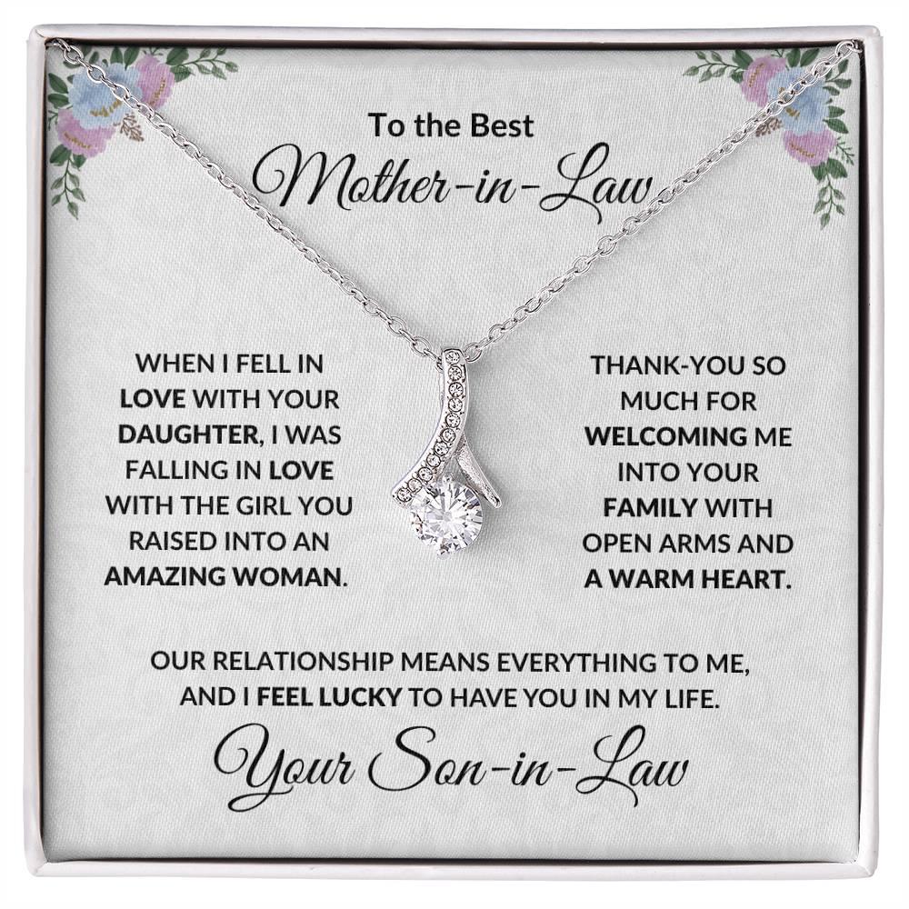 Mother-in-Law Gift from Son-in-Law CZ Pendant Necklace