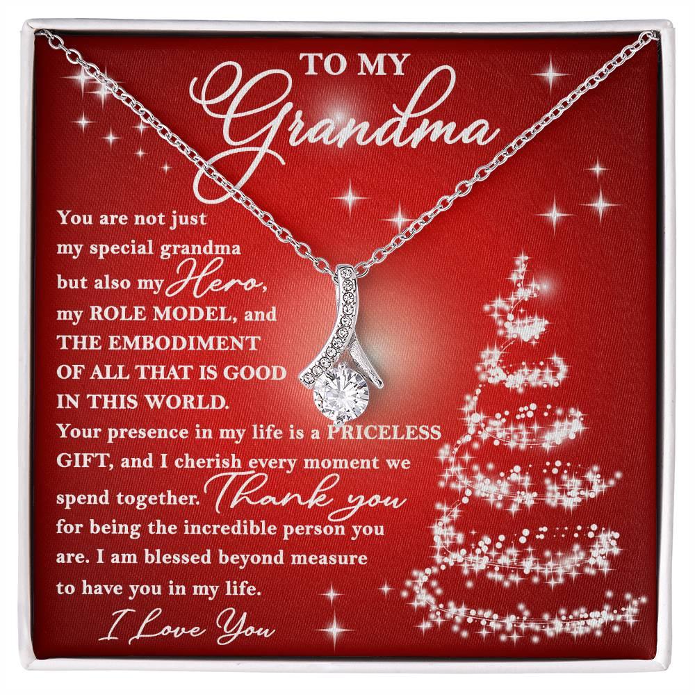 To My Grandma - You are Priceless - Christmas Gift Necklace with Message Card