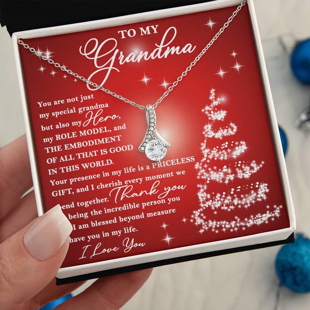 To My Grandma - You are Priceless - Christmas Gift Necklace with Message Card