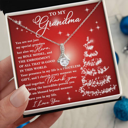 To My Grandma - You are Priceless - Christmas Gift Necklace with Message Card