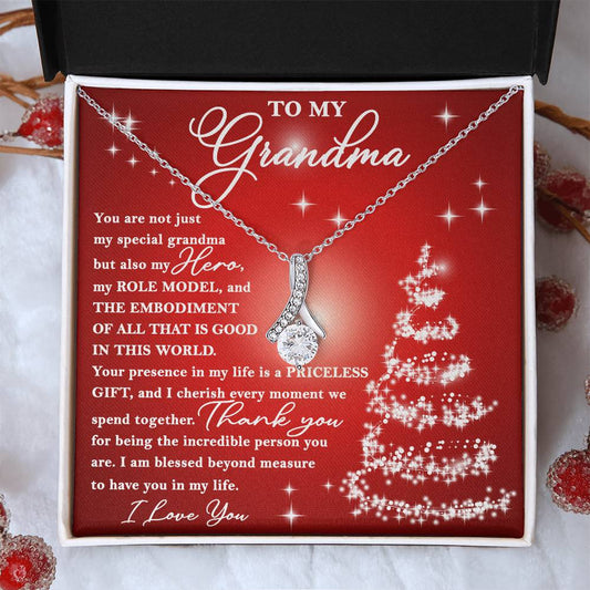 To My Grandma - You are Priceless - Christmas Gift Necklace with Message Card