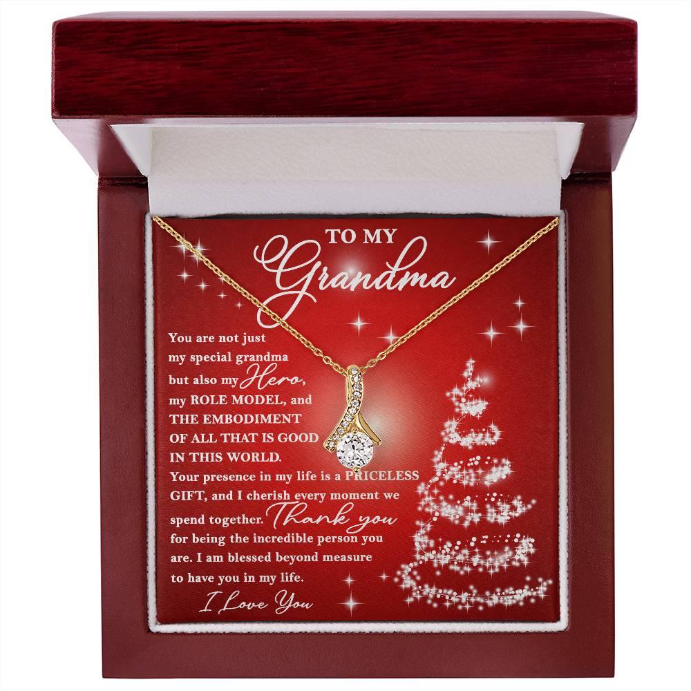 To My Grandma - You are Priceless - Christmas Gift Necklace with Message Card