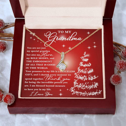 To My Grandma - You are Priceless - Christmas Gift Necklace with Message Card