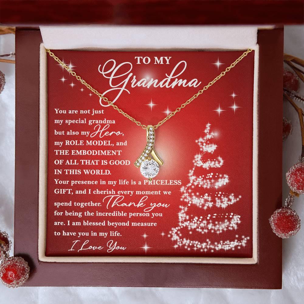 To My Grandma - You are Priceless - Christmas Gift Necklace with Message Card