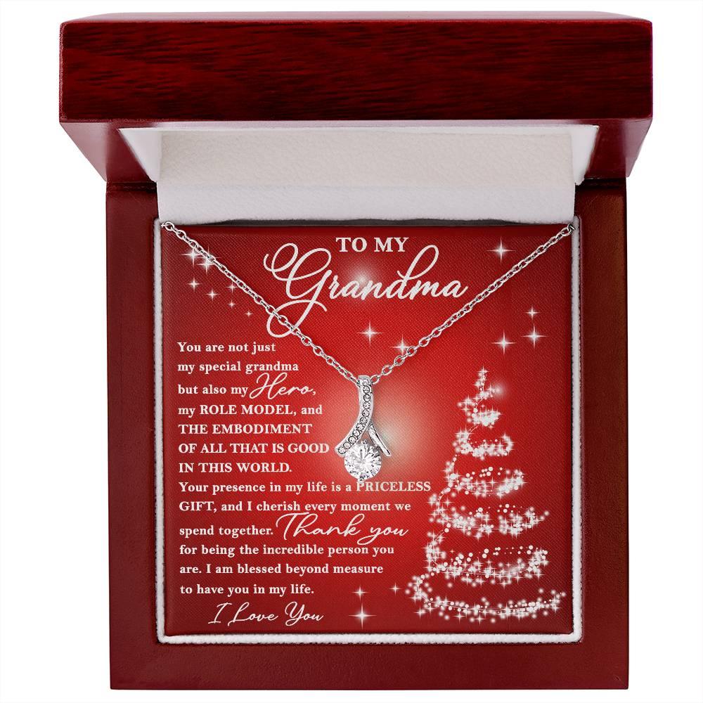 To My Grandma - You are Priceless - Christmas Gift Necklace with Message Card