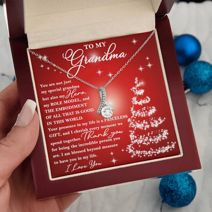 To My Grandma - You are Priceless - Christmas Gift Necklace with Message Card