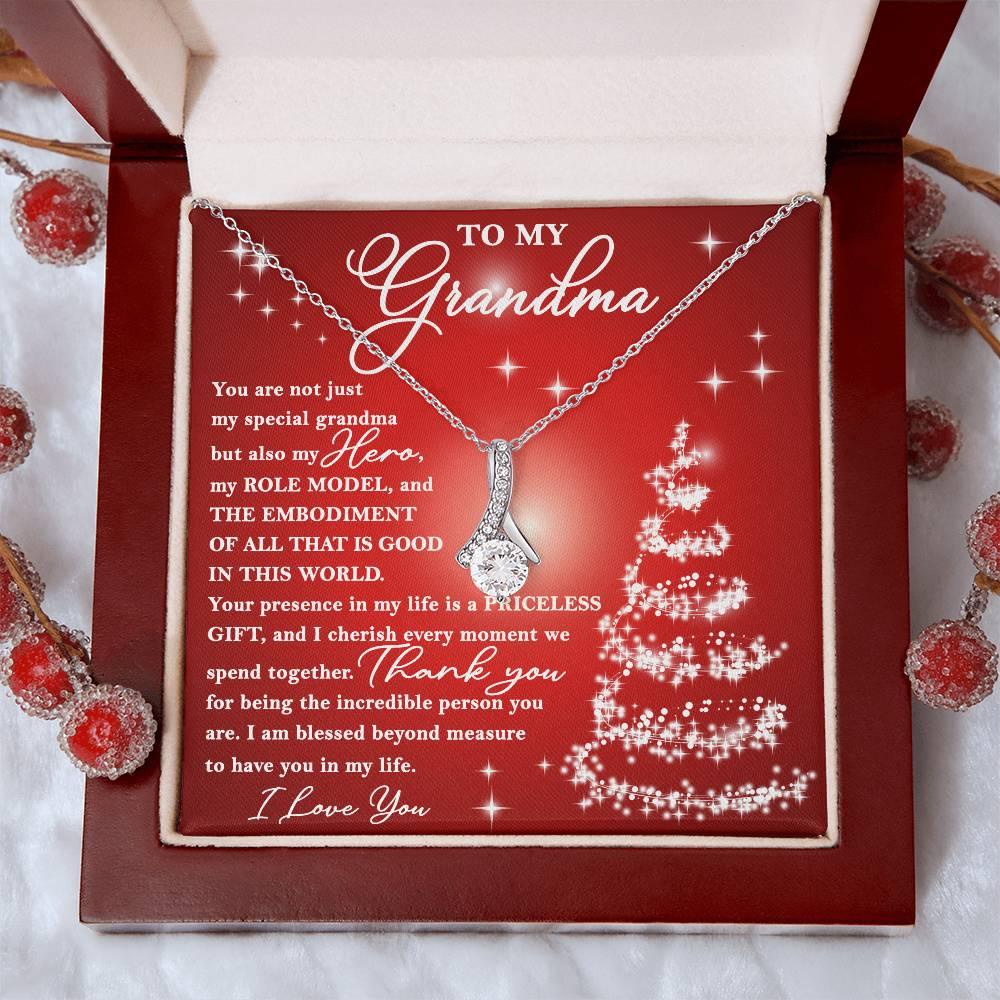 To My Grandma - You are Priceless - Christmas Gift Necklace with Message Card