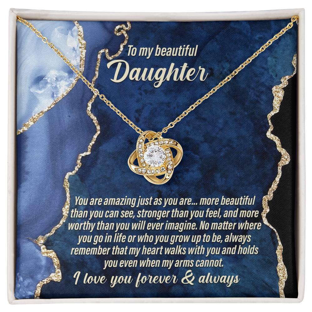 Daughter Wedding Day Gift - As You Are - Love Knot Pendant Necklace