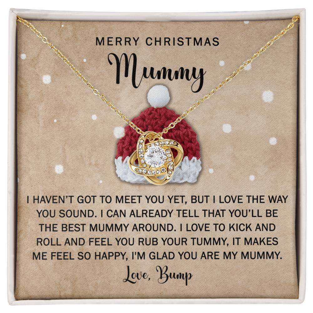 Gift for Mummy - Rub Your Tummy - Love Knot Pendant Necklace