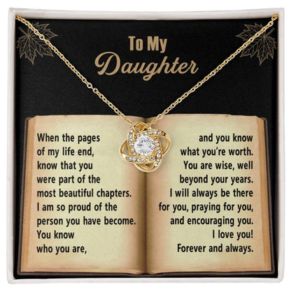 Daughter - Beyond Your Years - Love Knot Pendant Necklace