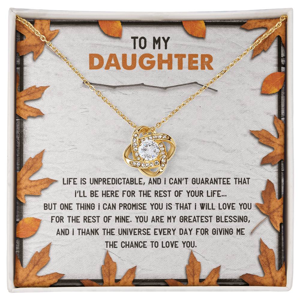 Daughter - My Greatest Blessing - Love Knot Pendant Necklace