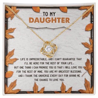 Daughter - My Greatest Blessing - Love Knot Pendant Necklace