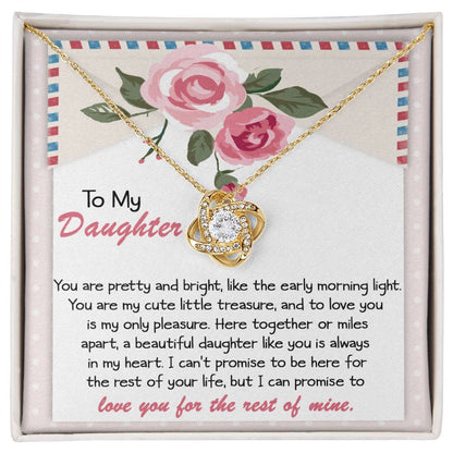 To My Daughter-You Are My Treasure Love Knot Necklace