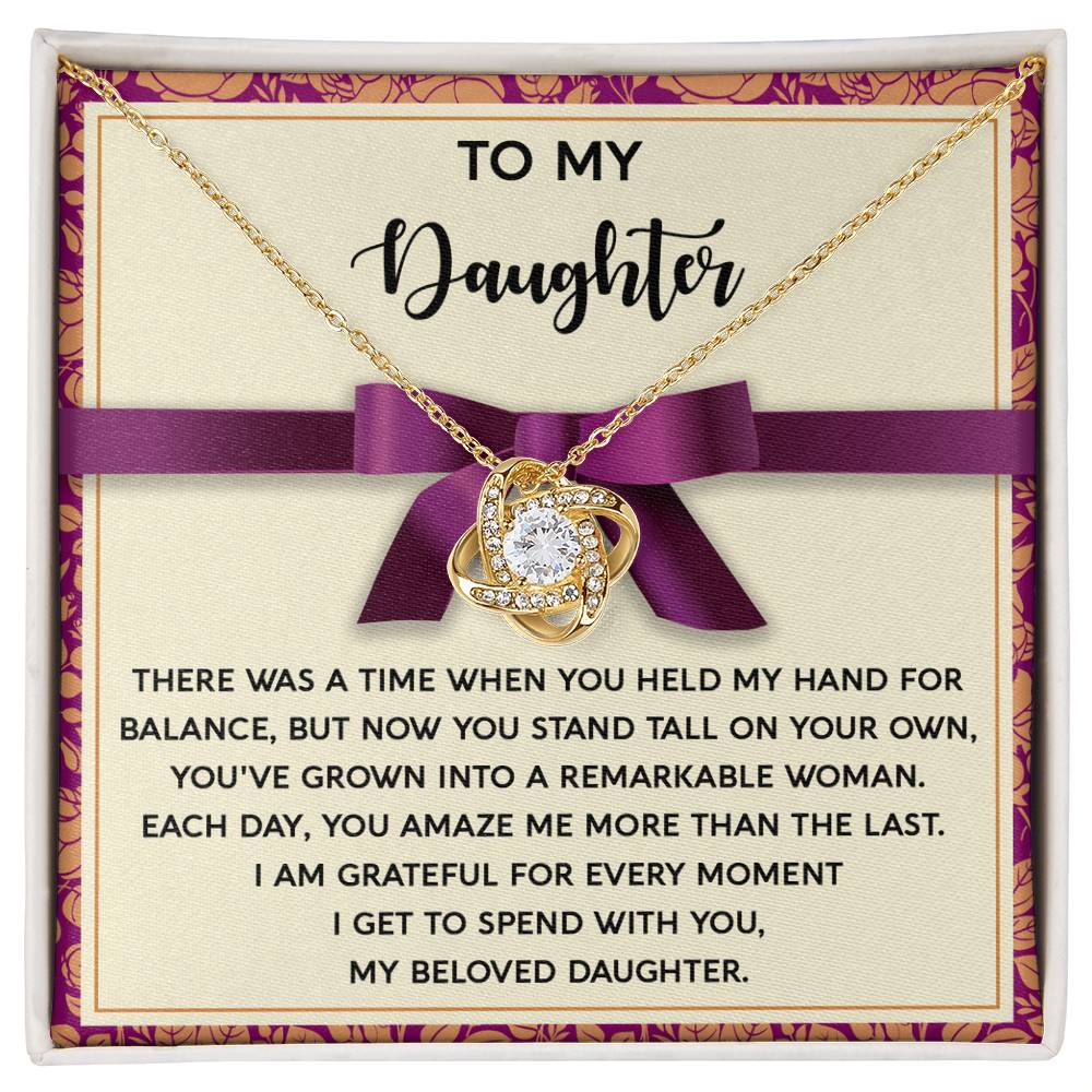 Daughter - Moment I Spend With You - Love Knot Pendant Necklace