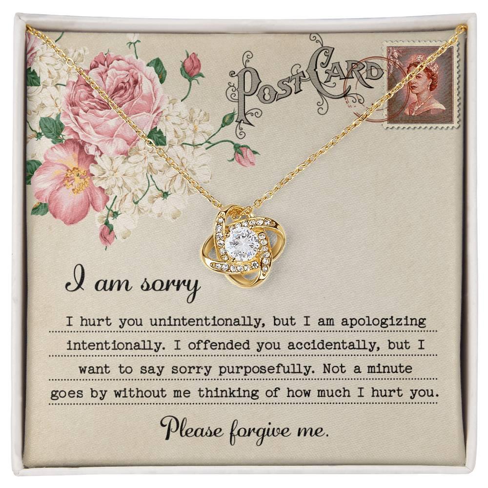 Forgive Me Gift - Sorry I Hurt You, I am Apologizing Intentionally - Love Knot Pendant Necklace