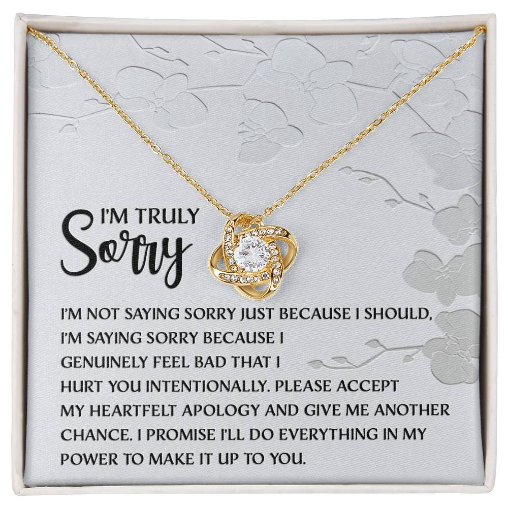 Apology Gift for Girlfriend, Wife, Soulmate - Sorry, Feel Bad - Love Knot Pendant Necklace