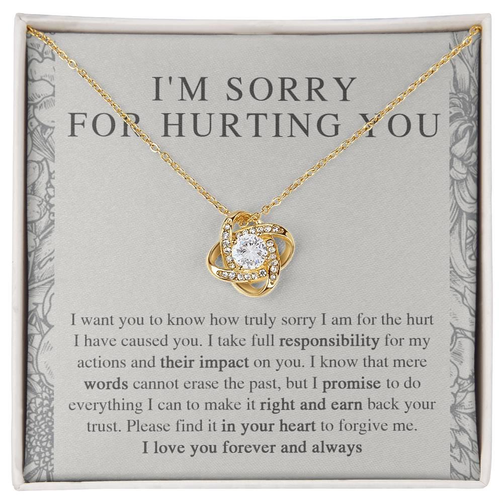 Apology Gift - I'm Sorry, I Promise to Do Everything - Love Knot Pendant Necklace